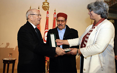 Caid Essebsi Salah Belaid et Basma Khalfaoui