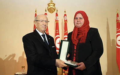 Caid Essebsi et Mbarka Brahmi