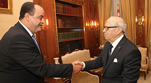 Caid Essebsi recoit Najem Gharsalli