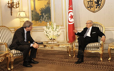 Caid Essebsi recoit Paolo Gentiloni