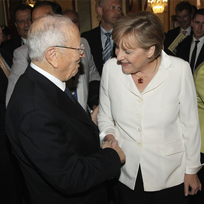 Angela Merkel et Beji Caid Essebsi à Deauville en 2011