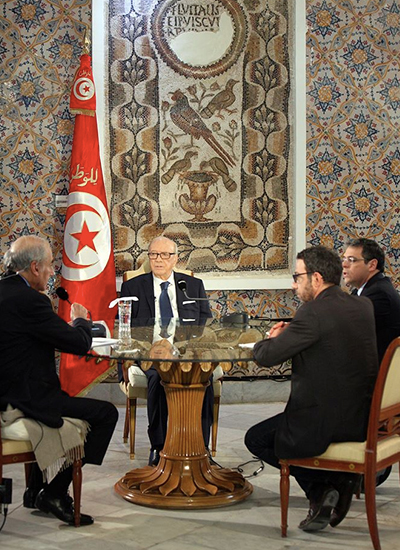 Caid Essebsi au Musée du Bardo