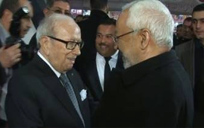 Caid Essebsi et Ghannouchi à la Foire du Livre