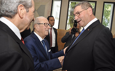 Mohamed Ennaceur, Béji Caïd Essebsi et Habib Essid