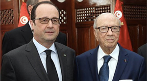 Farnçois Hollande et Beji Caid Essebsi au Bardo