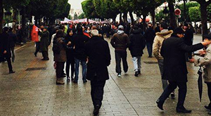 Marche contre le terrorisme Avenue Bourguiba