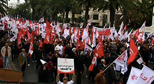 Nidaa Tounes Manif Avenue Bourguiba