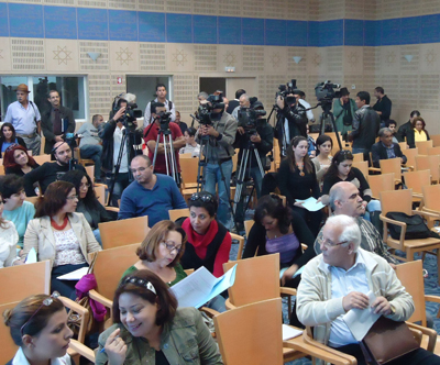 Vue de la conférence de presse des Jcc 2012.