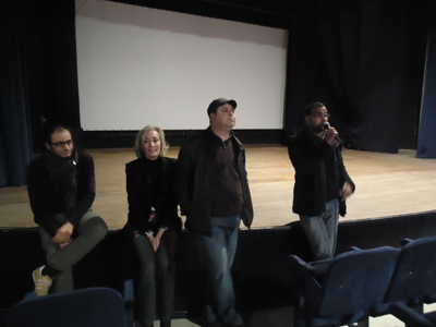 Sami Tlili, avec ses deux co-producteurs Dorra Bouchoucha et Habib Attia lors de la projection à Mad'Art.