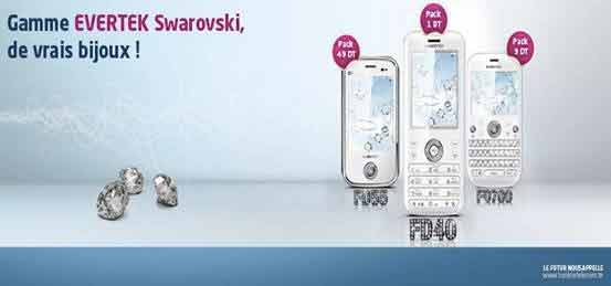 Tunisie Telecom propose des packs Evertek Swarovski à partir de 1 dinar