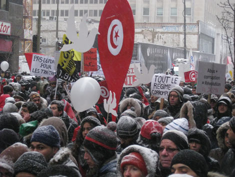 tunisiens au canada manifestation