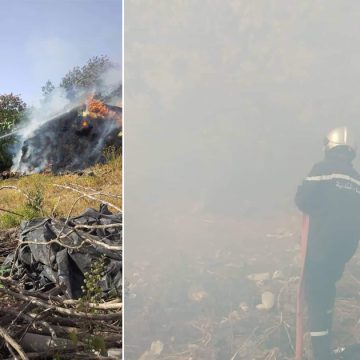 Jendouba : Les pompiers poursuivent leurs efforts pour venir à bout d’un incendie à Bousalem (Photos)