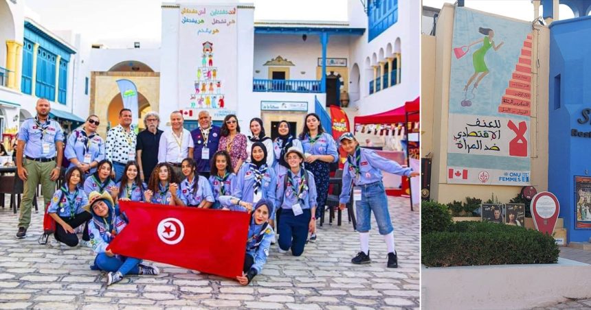 Hammamet : Peintures géantes et spectacle scout pour clôturer l’atelier sur la lutte contre les violences faites aux femmes