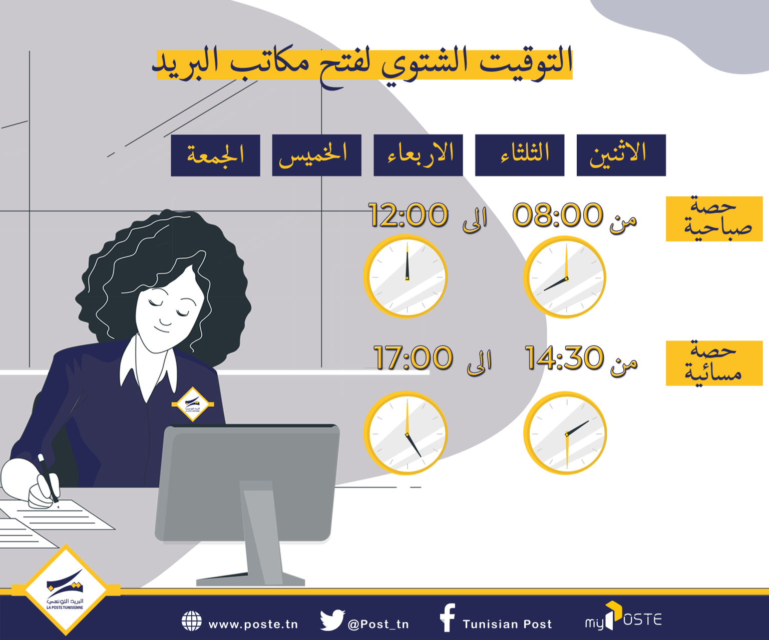 TunisieReprise de la double séance  Les horaires des bureaux de la