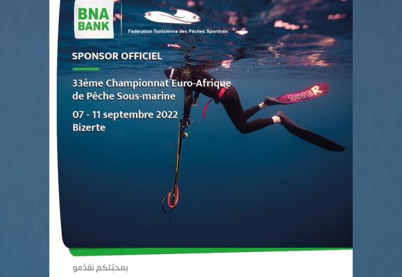 La BNA sponsor de la 33e édition du Championnat Euro-Afrique de pêche sous-marine (du 7 au 11 septembre à Bizerte)