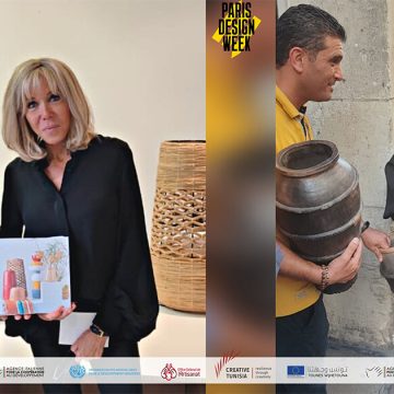 Brigitte Macron visite le stand de Creative Tunisia à l’événement Paris Design Week