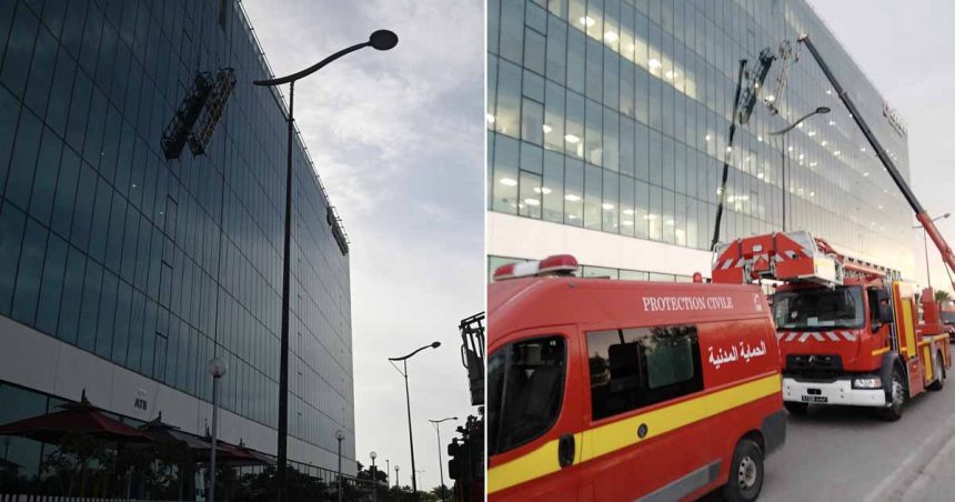 Une nacelle suspendue se détache du haut d’un immeuble à Tunis : Plus de peur que de mal pour 3 ouvriers (Photos)