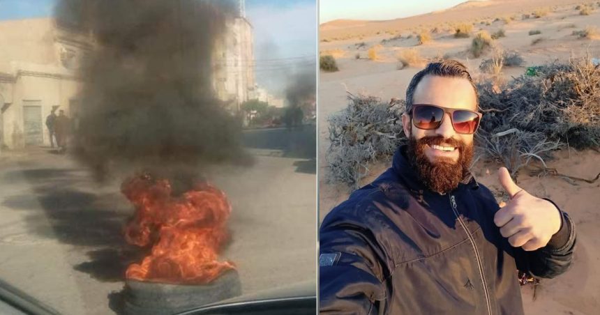 Tataouine : Manifestation et routes bloquées pour demander la libération de Tarek Haddad (El-Kamour)
