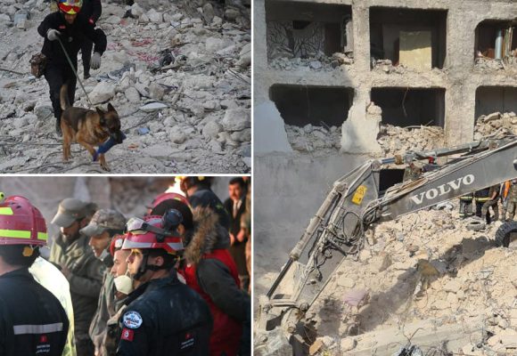 Séisme : En images, les équipes de secours tunisiennes à pied d’œuvre en Syrie