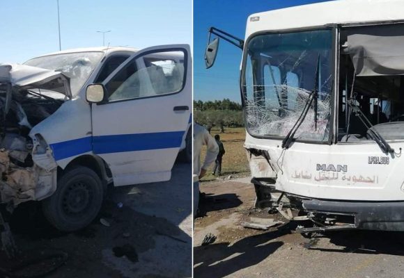 Nabeul : 14 blessés dans une collision entre un louage et un bus