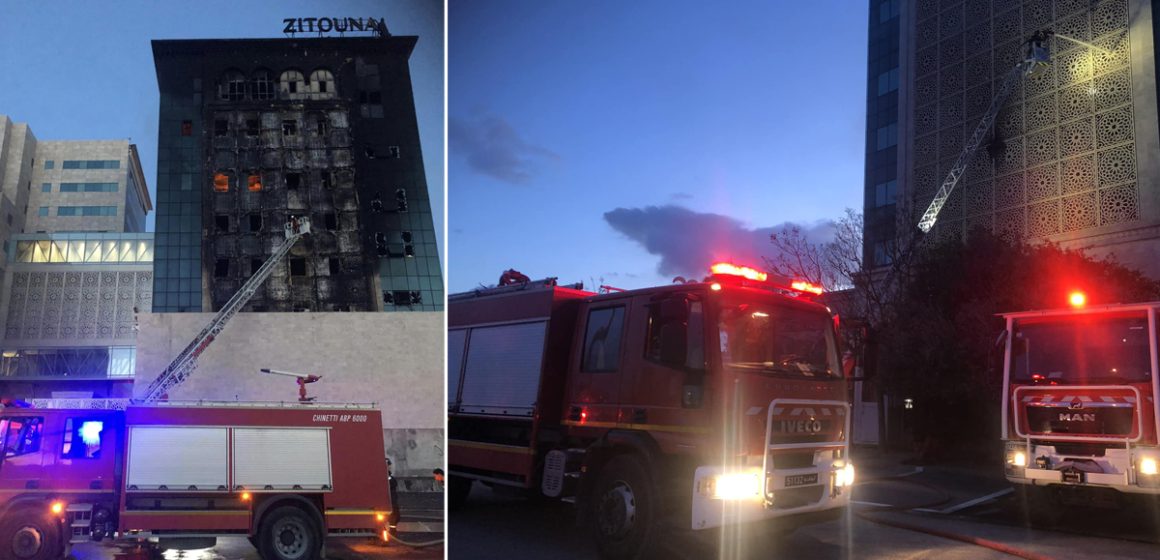 L’incendie au siège de la Banque Zitouna maîtrisé (Photos)