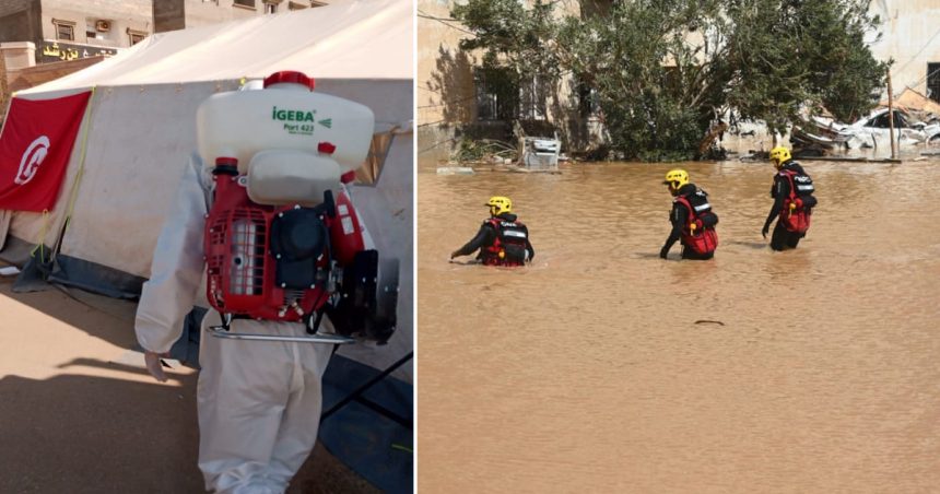 Tempête Daniel : Les secouristes tunisiens poursuivent leurs efforts à Derna (Photos)