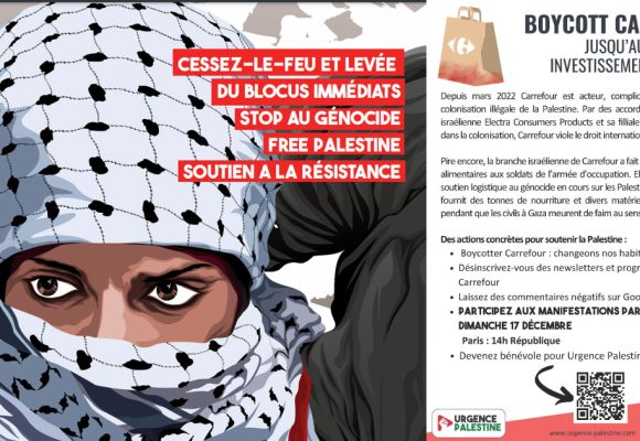 Après Puma, Urgence Palestine lance une campagne de boycott de Carrefour (Vidéo)