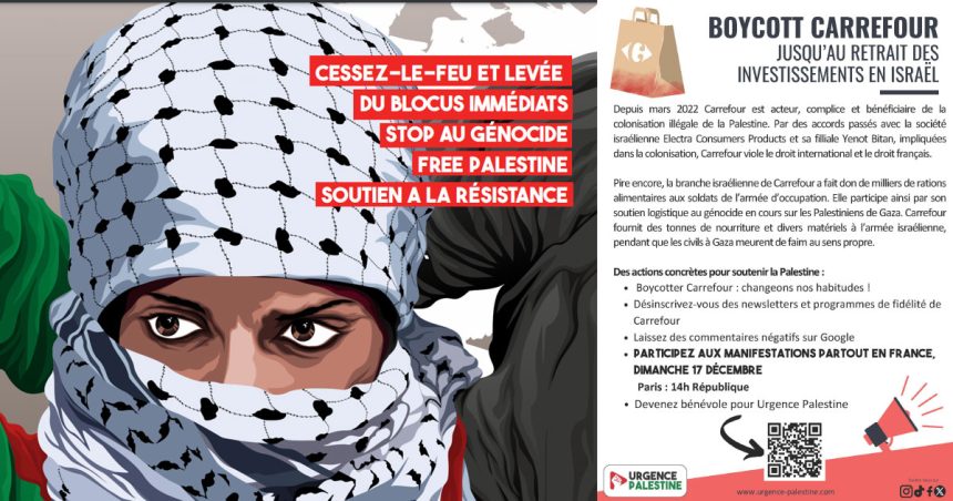 Après Puma, Urgence Palestine lance une campagne de boycott de Carrefour (Vidéo)