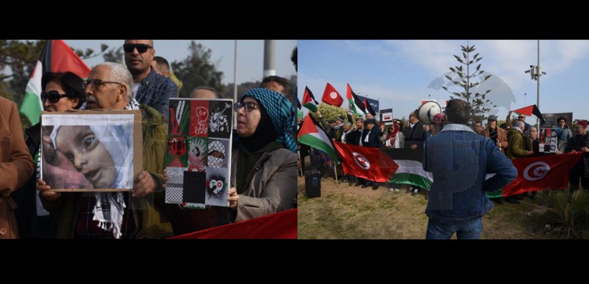 Gaza : des Tunisiens manifestent devant l’ambassade des Etats-Unis  