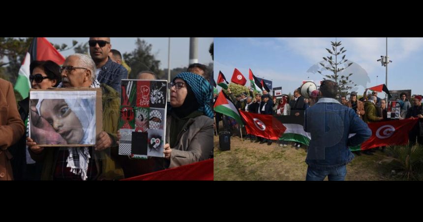 Gaza : des Tunisiens manifestent devant l’ambassade des Etats-Unis  