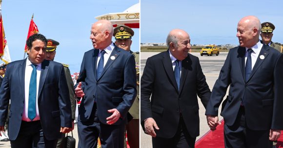 Sommet Tunisie-Algérie-Libye : Tebboune et El-Menfi reçus par Saïed