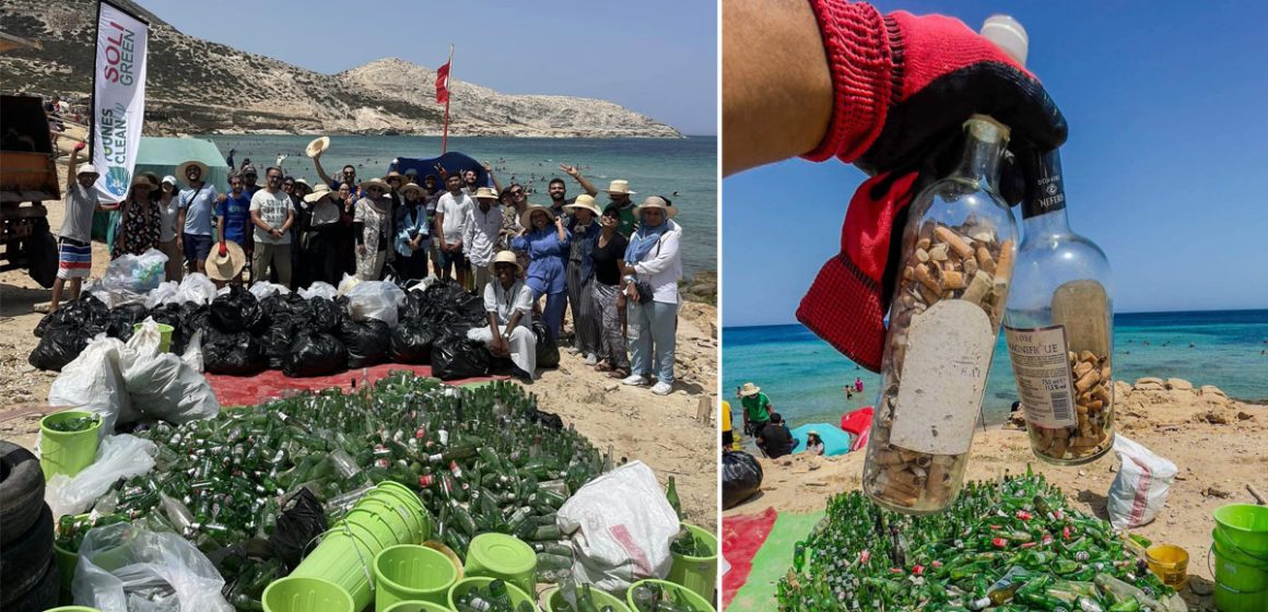 Tounes Clean-Up : Opération de nettoyage de la plage La Grotte à Bizerte (Photos)