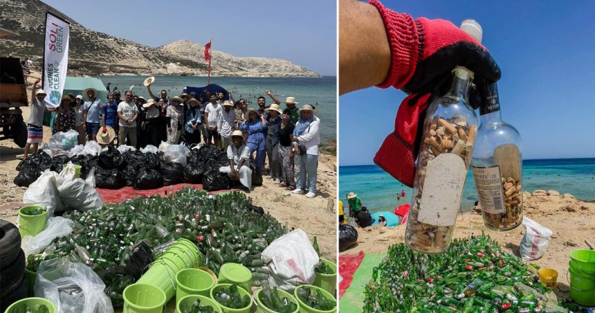 Tounes Clean-Up : Opération de nettoyage de la plage La Grotte à Bizerte (Photos)