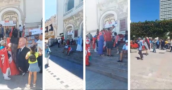 Petite démonstration des partisans de Kaïs Saïed à Tunis