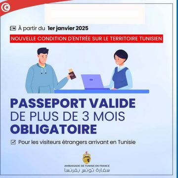 Tunisie : passeport obligatoire pour les Européens à partir du 1er janvier 2025  