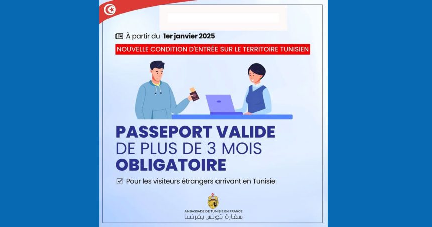 Tunisie : passeport obligatoire pour les Européens à partir du 1er janvier 2025  