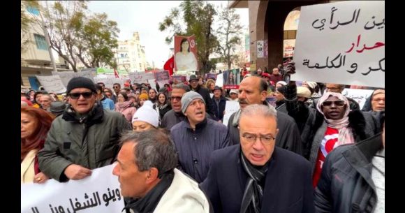 PDL : Manifestation à Tunis réclamant la libération d’Abir Moussi