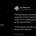 Joe Wilson s’attaque à la Tunisie et à son président démocratiquement élu