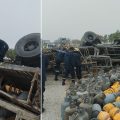 Gabès : Collision entre une voiture et un camion transportant des bouteilles de gaz