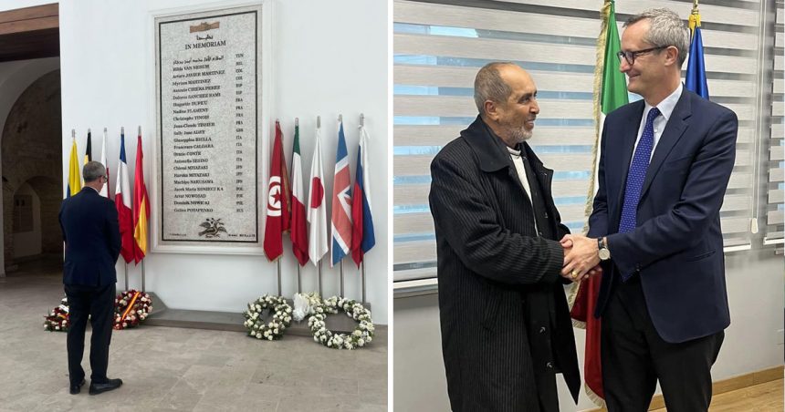 L’ambassadeur Prunas dépose une gerbe de fleurs à la mémoire des victimes de l’attentat du Bardo 