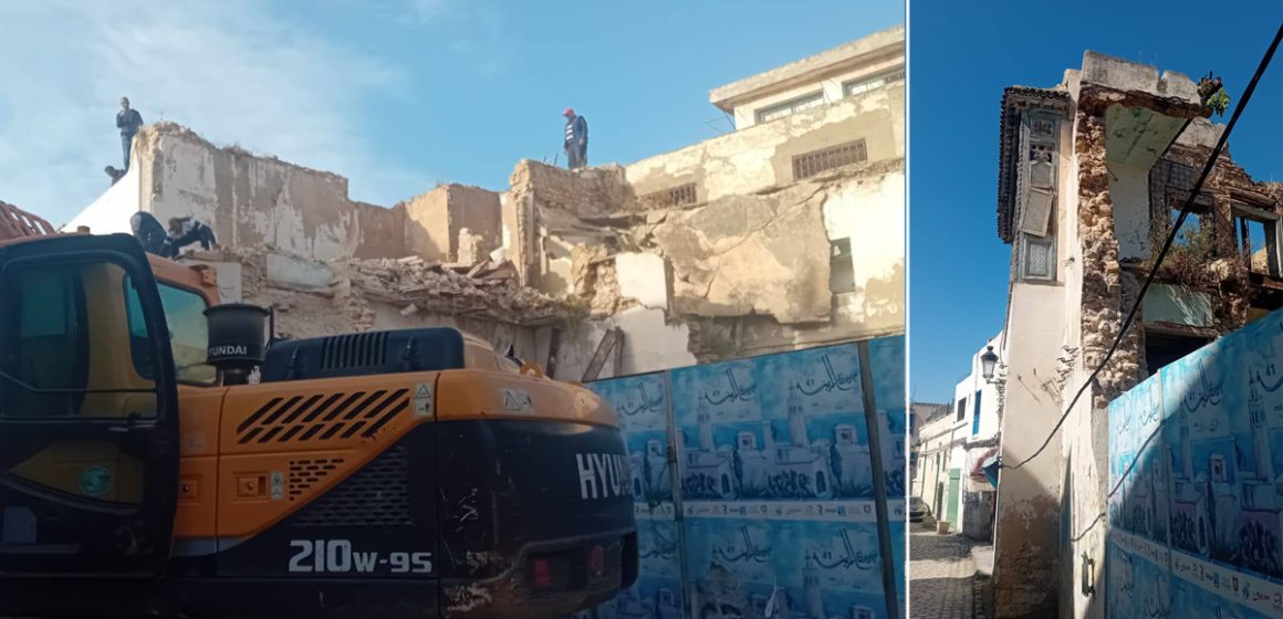 Tunis | Démolition d’un bâtiment vétuste à rue El Pacha