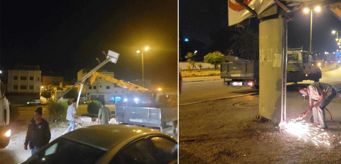 La campagne de retrait des panneaux publicitaires illégaux se poursuit à Tunis