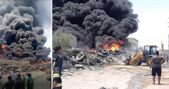 Gabès | L’incendie dans l’entrepôt de pneus usagés maîtrisé