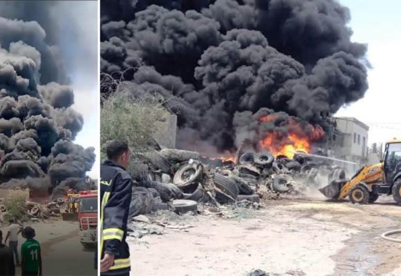 Gabès | L’incendie dans l’entrepôt de pneus usagés maîtrisé