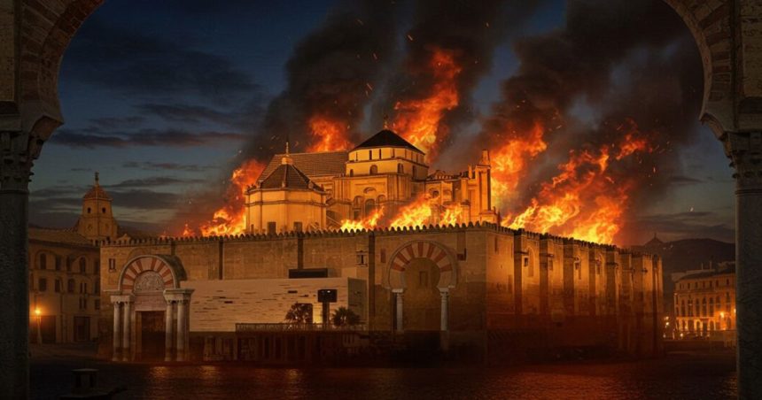 Incendie dans la grande mosquée-cathédrale de Cordoue