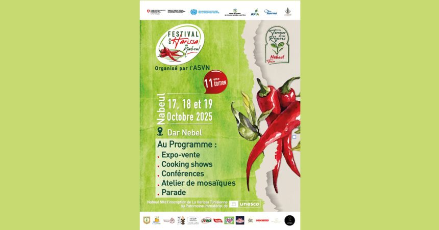 Le Festival de la harissa du 17 au 19 octobre 2025 à Nabeul