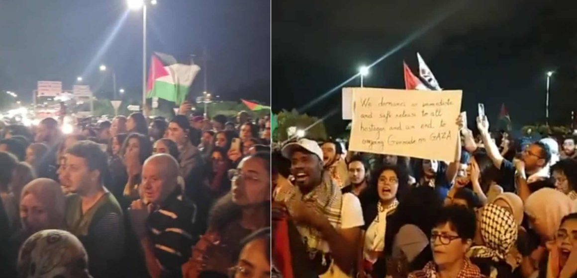 Flottille Soumoud | Solidarité à Tunis : Rassemblement devant l’ambassade américaine
