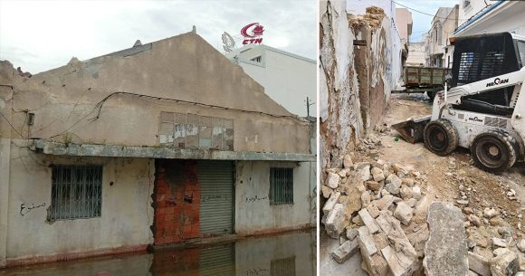 Tunis-Demolition Démolition de vieux bâtiments au centre-ville de Tunis