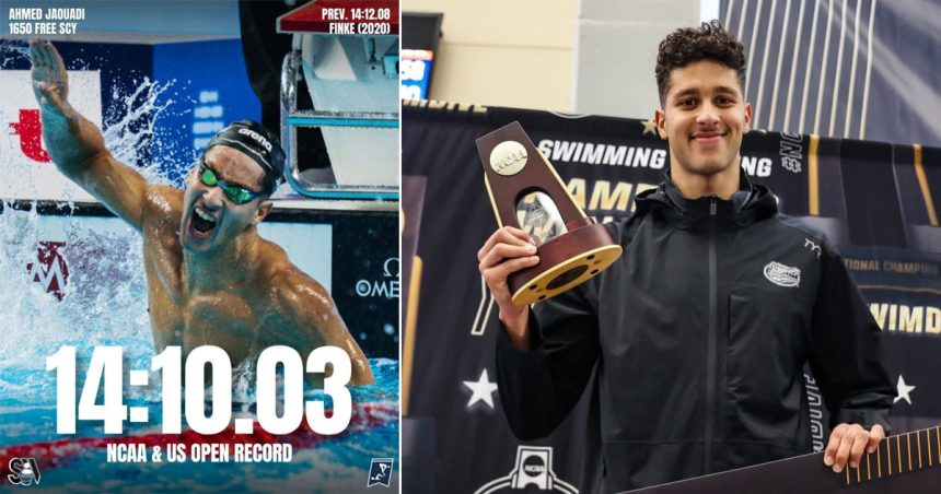 Historique | Ahmed Jaouadi s&rsquo;offre l&rsquo;or et un record du monde de légende en NCAA