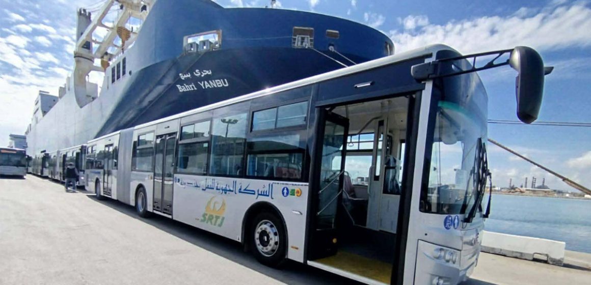bus chinois Tunisie Transport public | En photos, arrivée de nouveaux bus chinois au port de La Goulette